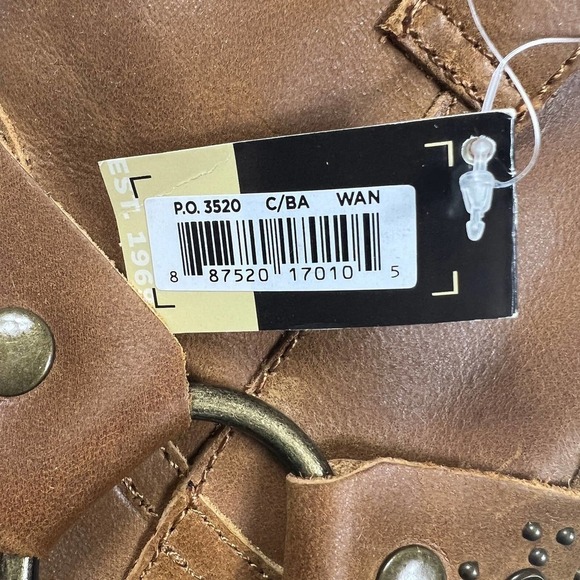 DINGO SIERRA STUDDED LEATHER HARNESS WESTERN COWBOY BOOTS IN CAMEL WOMEN'S 6.5‎ - Picture 11 of 14